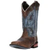 Laredo Women's Brown And Denim Blue Square Toe Boots -Shoe Promotion Store 01 5666 BN102 big 73fd50dd 2605 448f a539 b328dabc0b55