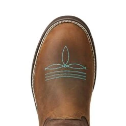 Ariat Women's Distressed Brown Delilah Round Toe Boot -Shoe Promotion Store 10021457 toe