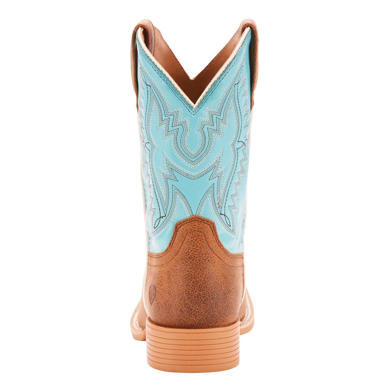 Ariat Kid's Tan And Blue Bristo Square Toe Boot 4 Ariat Kid's Tan And Blue Bristo Square Toe Boot - Image 2