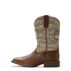 Ariat Kid's Sage And Brown Camo Patriot Square Toe Boot -Shoe Promotion Store 1280 Qlbvy9fLaC41