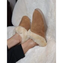 Minnetonka Moccasins Tan Sheep Skin Mule Slippers 7 Minnetonka Moccasins Tan Sheep Skin Mule Slippers -Shoe Promotion Store 20210929 162011