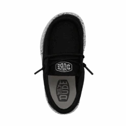 Heydude Hey Dude Wally Toddler Slub Canvas Black -Shoe Promotion Store 40029 001 WALLYTODDLERSLUBCANVAS BLACK LEFTTOP