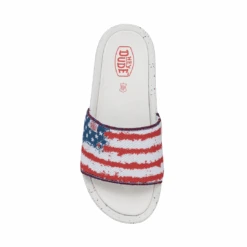 Heydude Hey Dude Chandler Knit Flag Slides -Shoe Promotion Store 40114 1JR CHANDLERKNIT FLAG RIGHTTOP