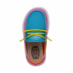 Heydude Hey Dude Wendy Toddler Slub Color Block 16 Heydude Hey Dude Wendy Toddler Slub Color Block -Shoe Promotion Store 40144 9CI WENDYTODDLERSLUBCANVAS COLORBLOCK LEFTTOP