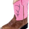 Toddler Brown Pink Top Square Toe Boots -Shoe Promotion Store 51GJh VROhL. AC UY500