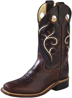 Children's Chocolate Brown White Swirl Boots