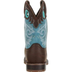 Durango Kid's Lil' Mustang Saddle Brown And Teal SQ Toe Boot -Shoe Promotion Store DBT0206C 4 LARGE cfcb7717 5479 475e b75f 0b5e8189ba43