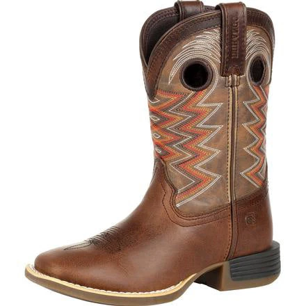 Durango Children's Brown And Orange Chevron Square Toe Boot 3 Durango Children's Brown And Orange Chevron Square Toe Boot