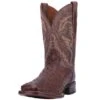 Dan Post Men's Chocolate Full Quill Ostrich Alamosa Square Toe Boot