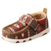 Twisted X Red And Brown Aztec Infant Moccasins -Shoe Promotion Store IHYC001 1
