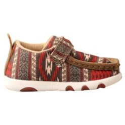 Twisted X Red And Brown Aztec Infant Moccasins -Shoe Promotion Store IHYC001 4