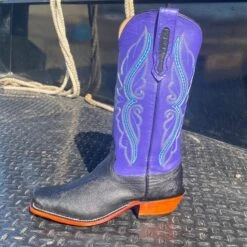 Fenoglio Black & Purple Smooth Ostrich Boots -Shoe Promotion Store IMG 5371