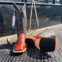 Anderson Bean Almond Full Quill Ostrich Boots -Shoe Promotion Store IMG 6728