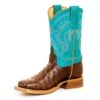Anderson Bean Turquoise & Chocolate Impostrich Boot 2 Anderson Bean Turquoise & Chocolate Impostrich Boot -Shoe Promotion Store K7083 1400x 1