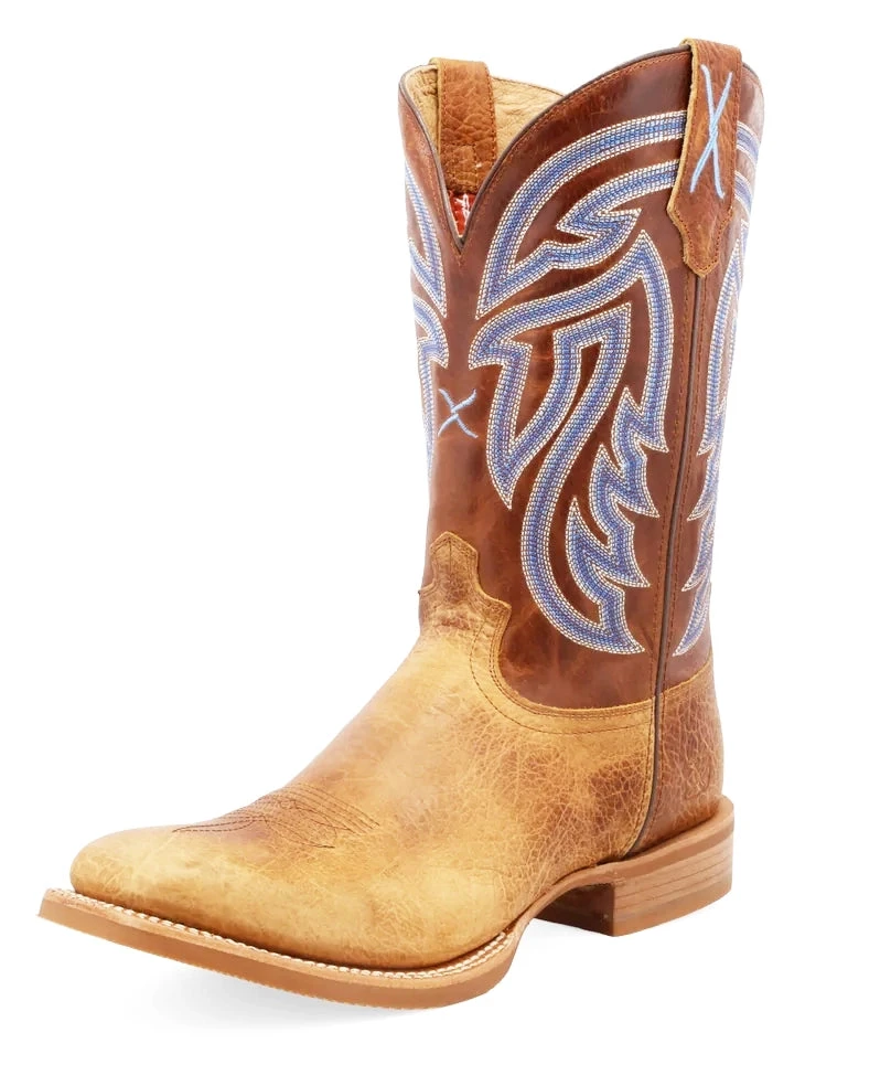 Twisted X Men's 12" Rancher Square Toe Boot Peanut/Blue 5 Twisted X Men's 12" Rancher Square Toe Boot Peanut/Blue - Image 3