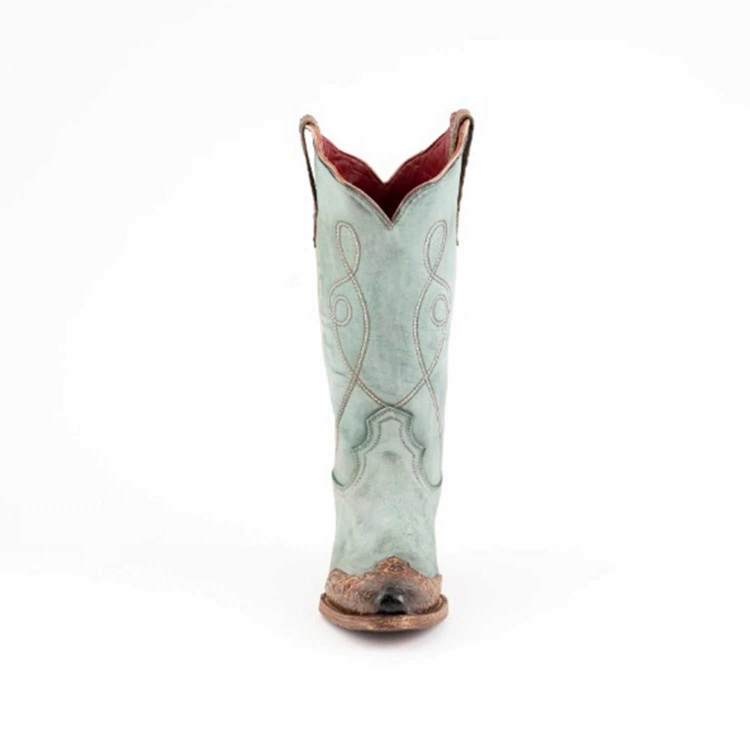 Dusty Blue Tooled Tip Western Ferrini Madison Boots 5 Dusty Blue Tooled Tip Western Ferrini Madison Boots - Image 3