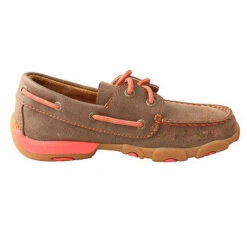 Twisted X Youth Brown And Coral Driving Moc -Shoe Promotion Store Twisted X 2848