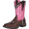 Durango Women's Pink And Brown Square Toe -Shoe Promotion Store WEG00107