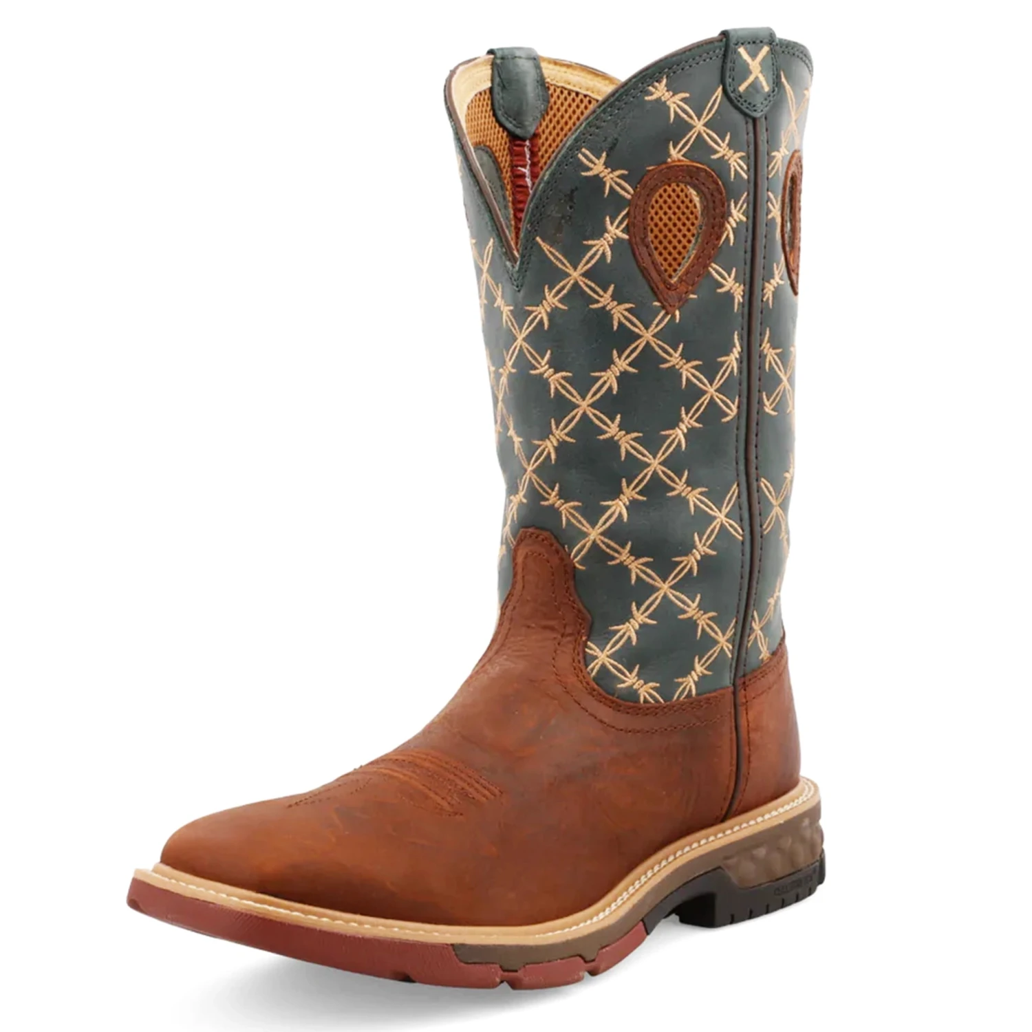 Twisted X Men's 12" Western Pull-On Work Boot-Green Top 3 Twisted X Men's 12" Western Pull-On Work Boot-Green Top