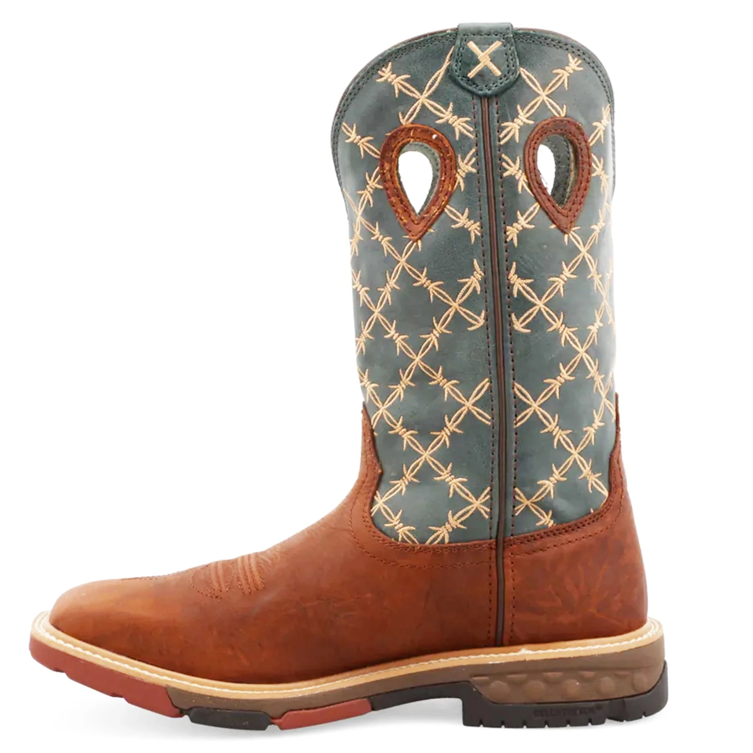 Twisted X Men's 12" Western Pull-On Work Boot-Green Top 4 Twisted X Men's 12" Western Pull-On Work Boot-Green Top - Image 2