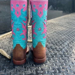 Macie Bean Pink & Turquoise Mad Dog Tall Boots -Shoe Promotion Store mk3