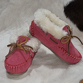 Minnetonka Pink Suede "Charley" Children's Slippers 9 Minnetonka Pink Suede "Charley" Children's Slippers - Image 7